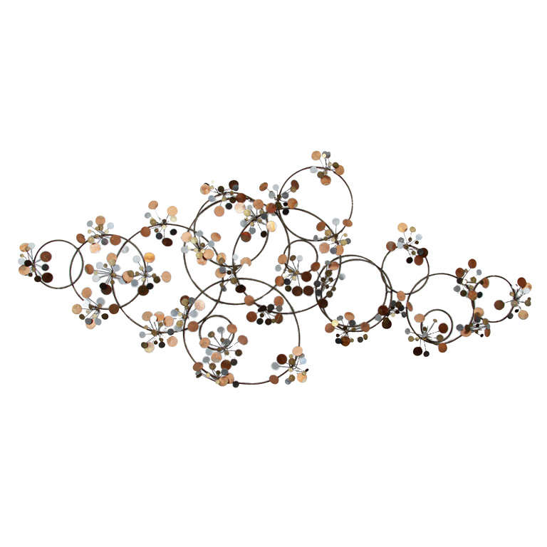 Mid Century "Raindrops" Wall Sculpture Signed Curtis Jere