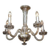 Mid Century Italian Five Arm Crystal Chandelier