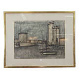 Mid Century Bernard Buffett Lithograph of Harbor Scene