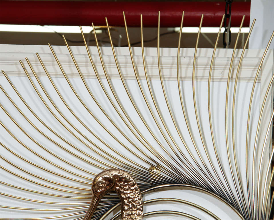 Curtis Jere Curved Brass Peacock Wall Sculpture at 1stDibs | curtis ...