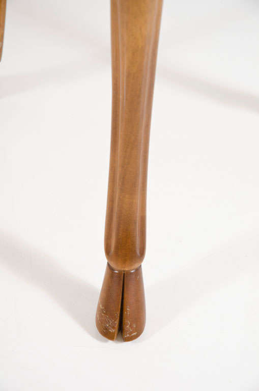 Walnut 'Trapeza' Three-Leg Table by T.H. Robsjohn-Gibbings for Saridis