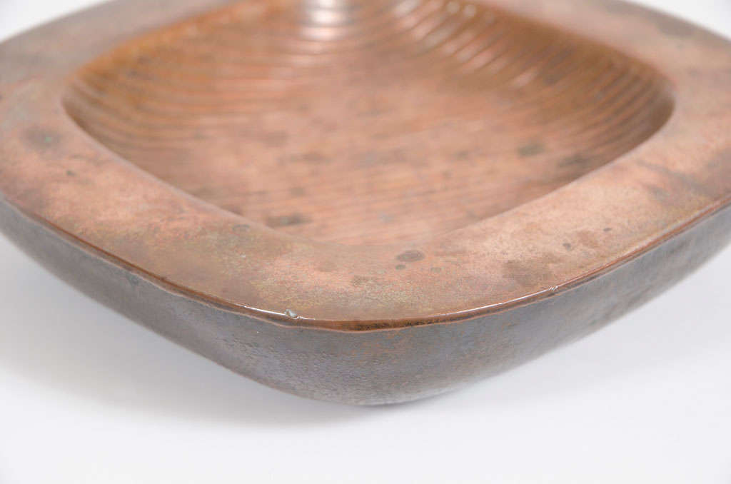 Mid-20th Century American Grooved Copper Vide Poche by Ben Seibel for Jenfredware For Sale