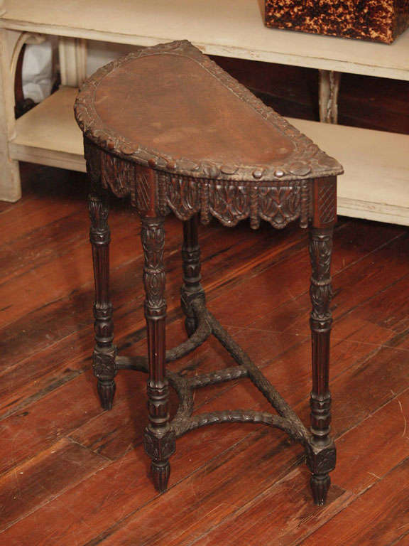 Small "black Forest" Demi Lune Table