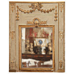 Antique French Architectural Trumeau Mirror