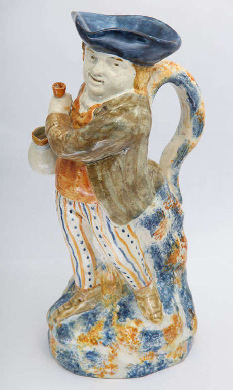 A Fine English Pearlware Hearty Good Fellow Toby Jug