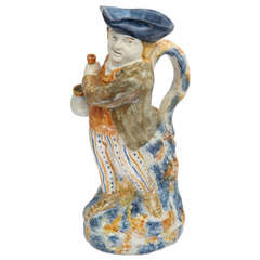 Antique A Fine English Pearlware Hearty Good Fellow Toby Jug