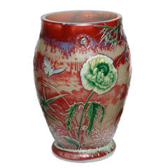 A Rare Alphonse Reyen Cameo Glass Vase