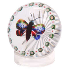 Antique Baccarat Garlanded Butterfly Paperweight