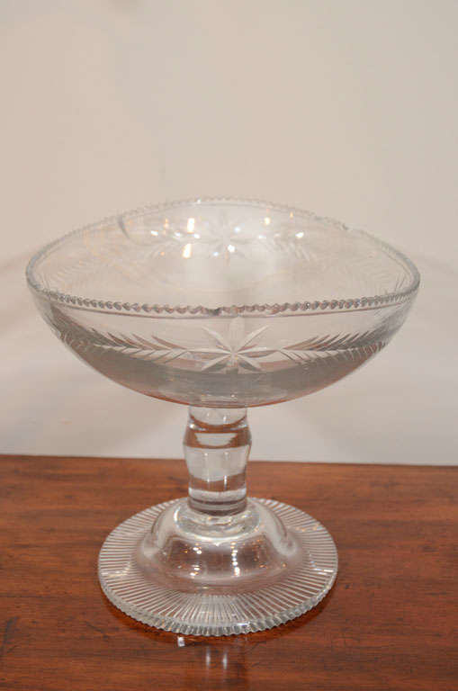 Verre Compotier en verre taillé irlandais du début du XIXe siècle en vente