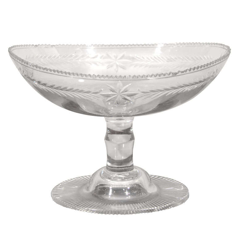 Early 19th Century Irish Cut Glass Compote For Sale