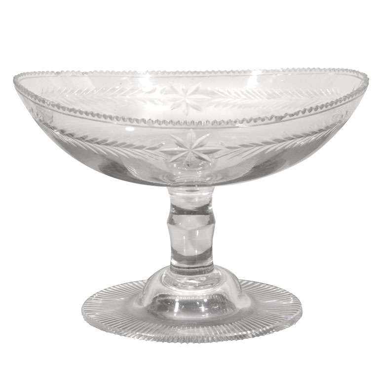 Early 19th Century Irish Cut Glass Compote