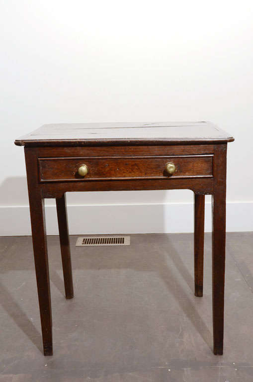 Antique George III Period Oak Side Table, England, 19th Century