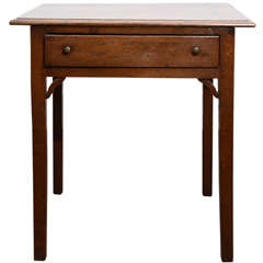 Oak Side Table with Drawer