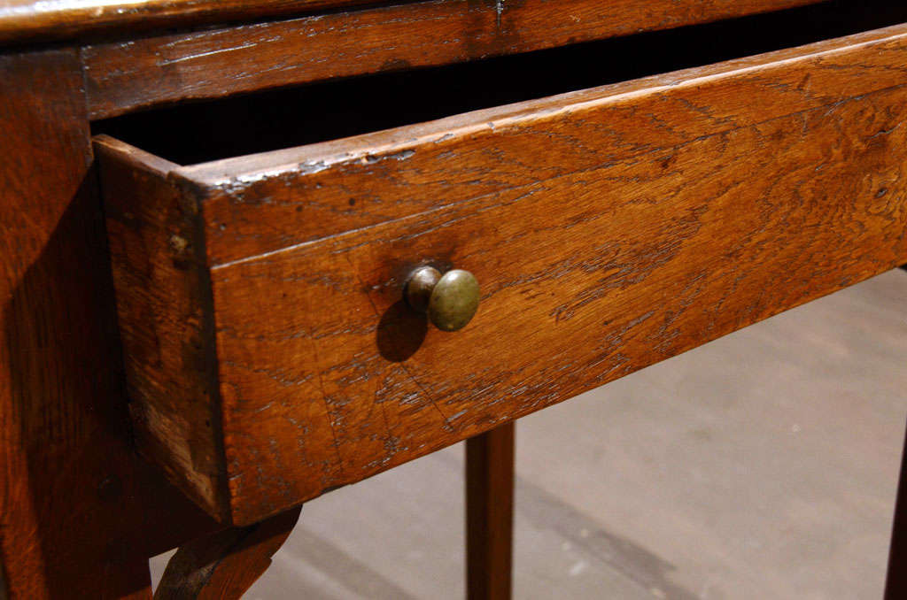 Oak Side Table with Drawer at 1stdibs