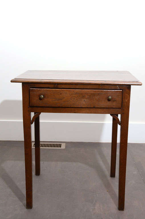 Oak Side Table with Drawer at 1stdibs