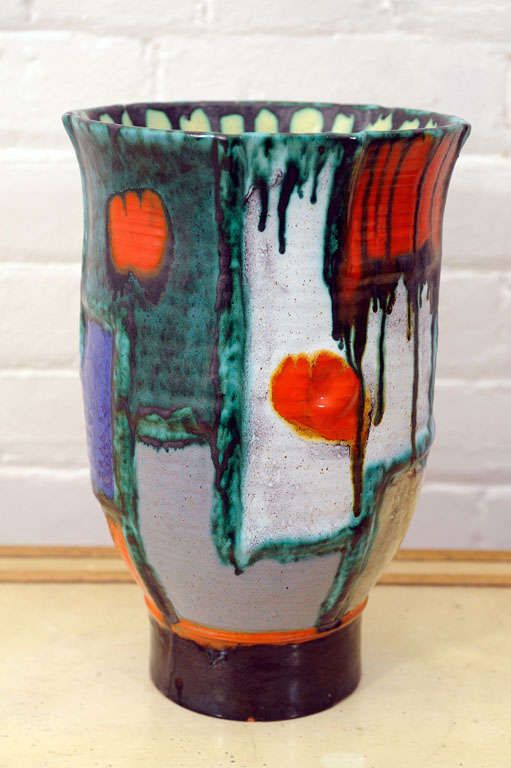 20th Century Modernist Ceramic Vase By Goldschneider