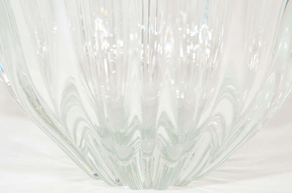 Exquisite Crystal Sea Shell Vase/Centerpiece Bowl by Seguso In Excellent Condition In New York, NY