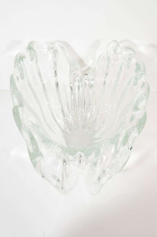Exquisite Crystal Sea Shell Vase/Centerpiece Bowl by Seguso 1