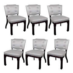 Set of Six Modernist DIning Chairs in the Manner of James Mont