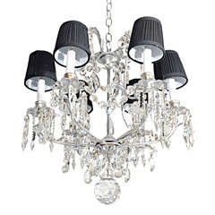 1940's Hollywood Six Light Scrolled Cut Crystal Chandelier