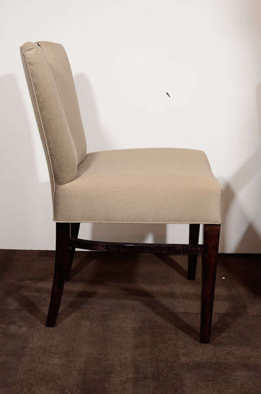 Set of Six Modern Plunging Neckline Dining Chairs by Paul Frankl 3
