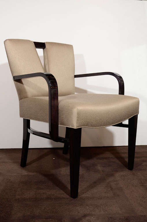 Set of Six Modern Plunging Neckline Dining Chairs by Paul Frankl 5