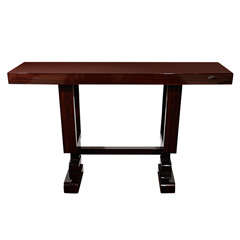 Fine Art Deco Console Table in Book Matched Mahogany