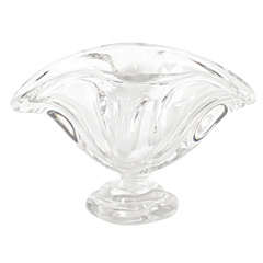 1940's Stylized Crystal Conch Centerpiece/Vase by Kosta Boda