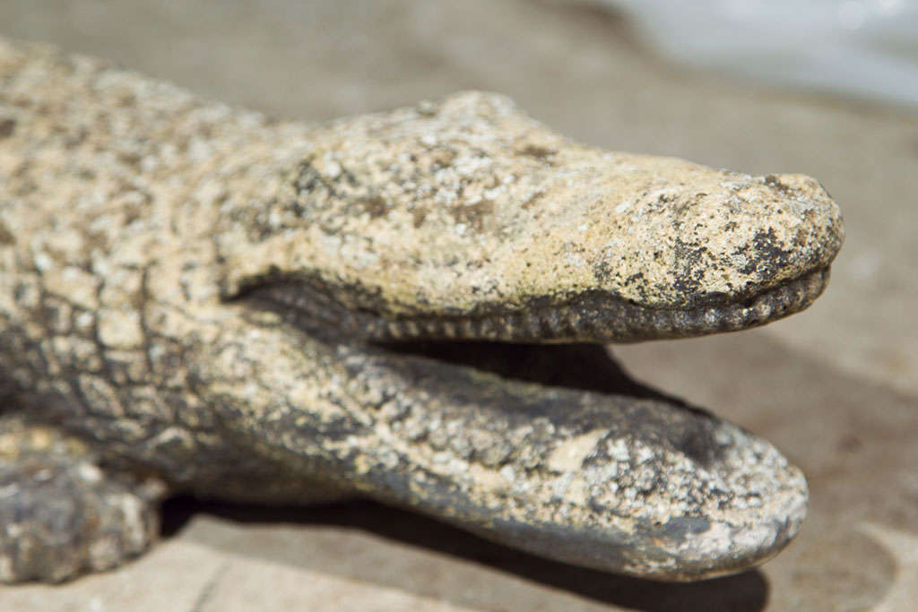 Mid-20th Century Cast Stone Crocodile Garden Statue