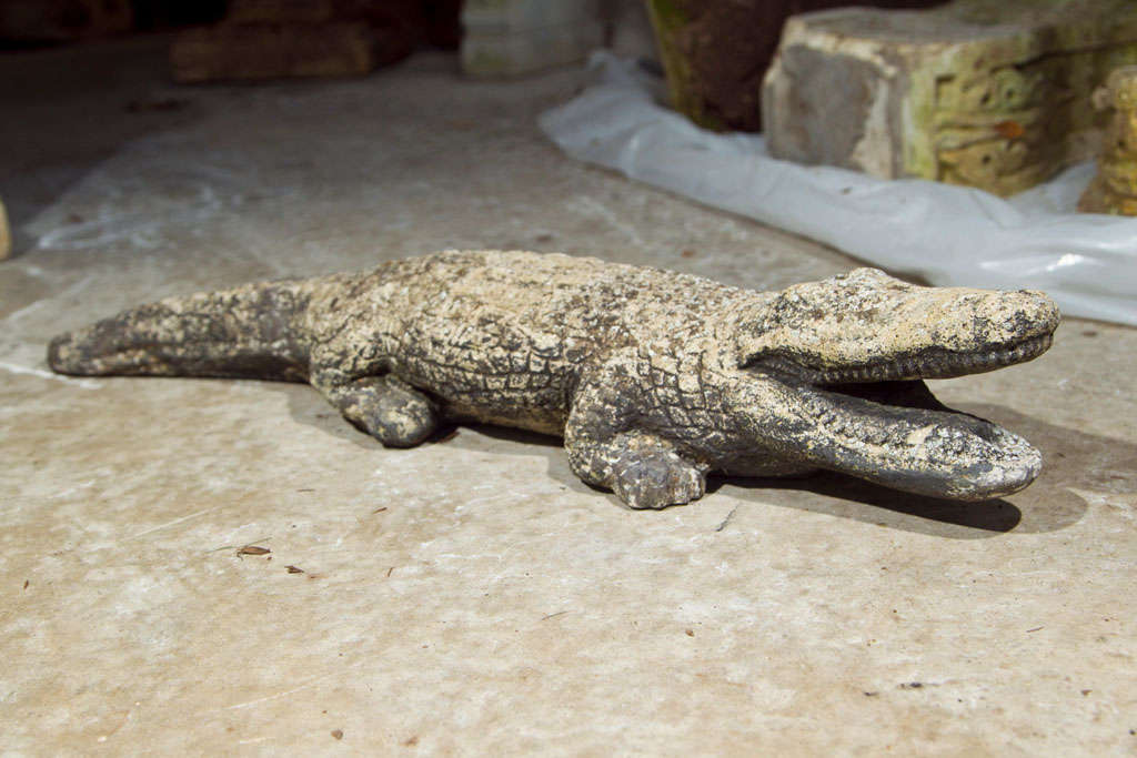 Cast Stone Crocodile Garden Statue 1