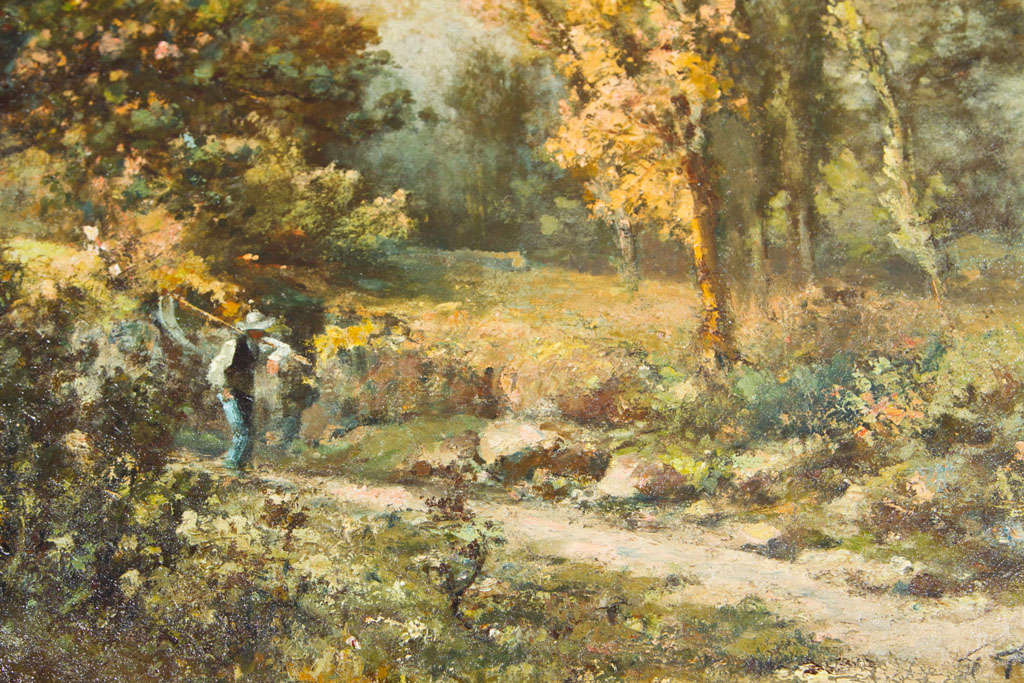 Magnifique paysage par le peintre français répertorié Gabriel Griffon, cadre d'origine Bon état - En vente à Woodbury, CT