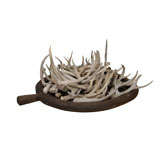 Large Wooden Tray with Antlers