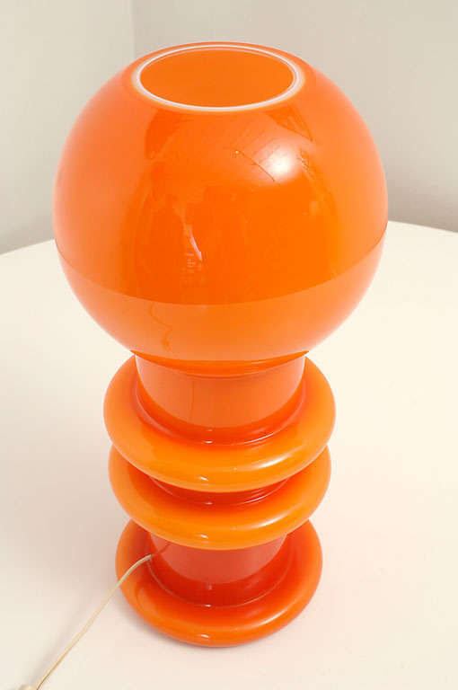 60 Mod Italian orange cased glass table lamp 1