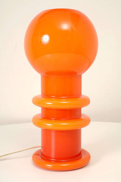 60 Mod Italian orange cased glass table lamp 2