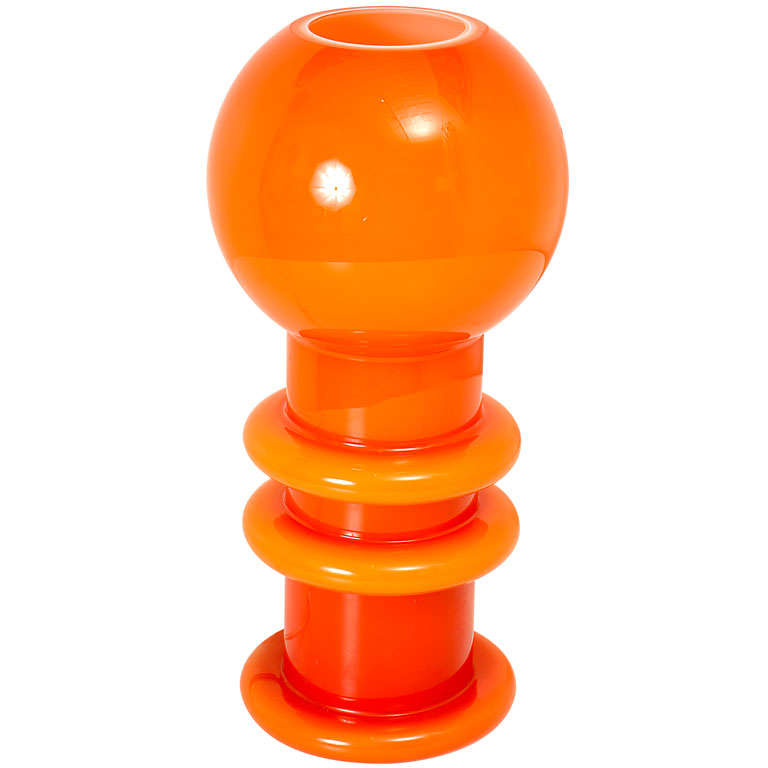 60 Mod Italian orange cased glass table lamp