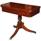 antique folding tea table Antique English Regency fold-over tea/game table.