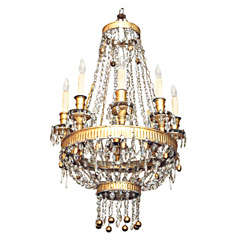 Early Empire Period Giltwood and Crystal Chandelier