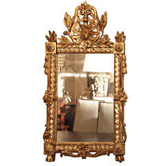 Giltwood Mirror with Cartouche