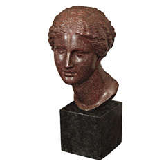 Large Terracotta Faux Porphyry Bust