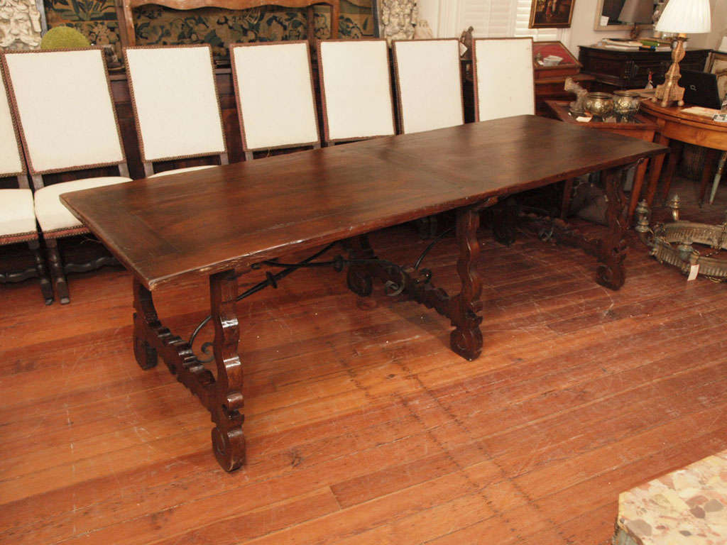Large Spanish Lyre-Trestle Table
