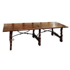 Large Spanish Lyre-Trestle Table