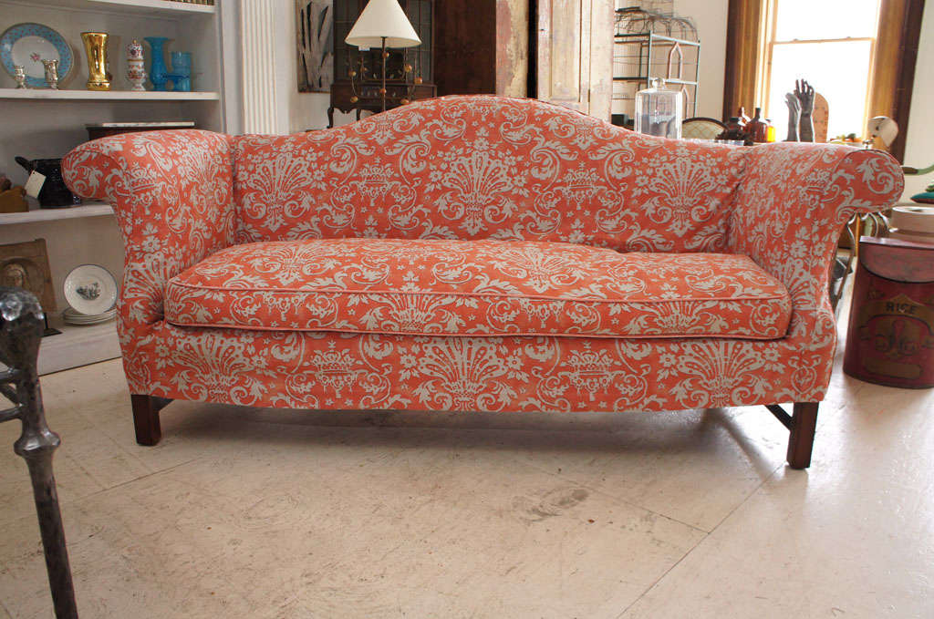 American Slipcovered Sofa in Vintage DEDAR Fabric For Sale