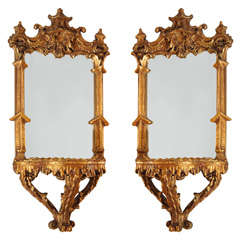 George III-Style Chinoiserie Carved Wall Brackets