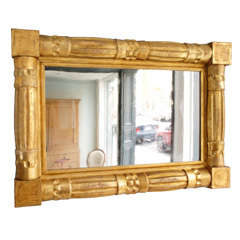 Antique American Empire Over Mantle Mirror