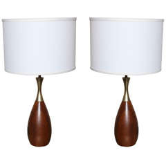 Sculptural Brass and Walnut