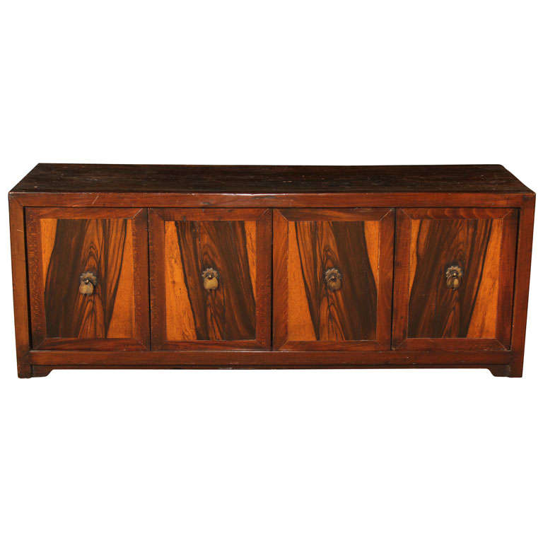 Korean Persimmon Wood Document Chest For Sale