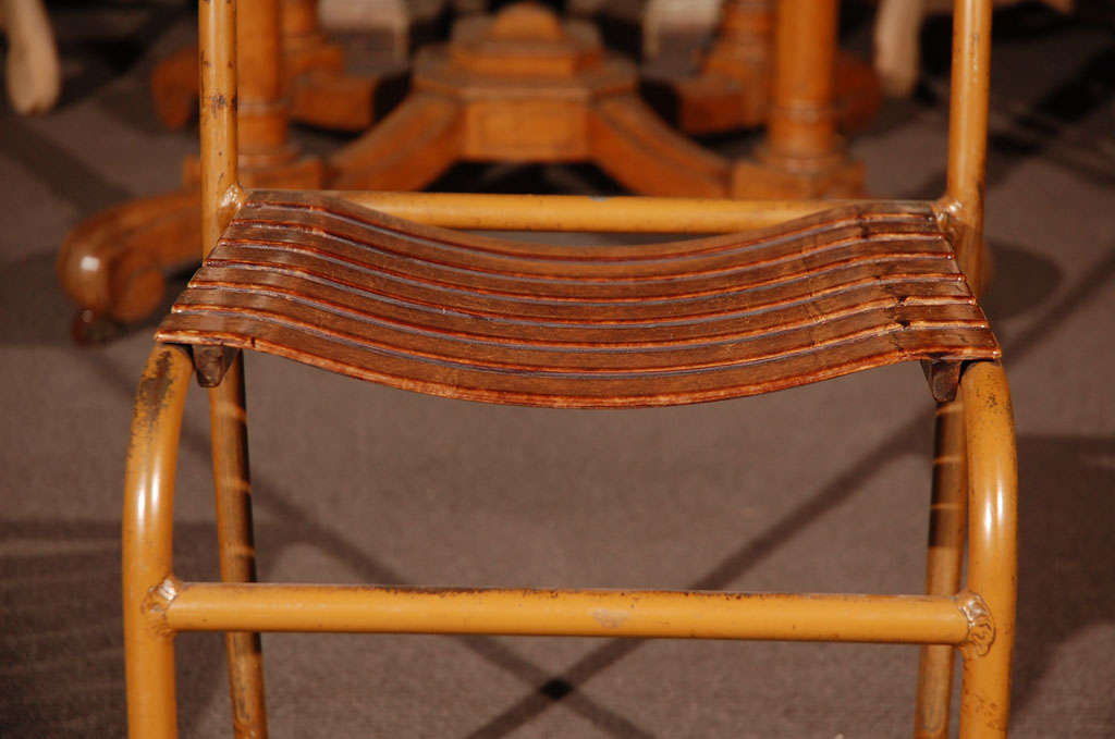 Painted Bakelite Slat Stacking Chairs, England, circa 1940 In Good Condition In Los Angeles, CA