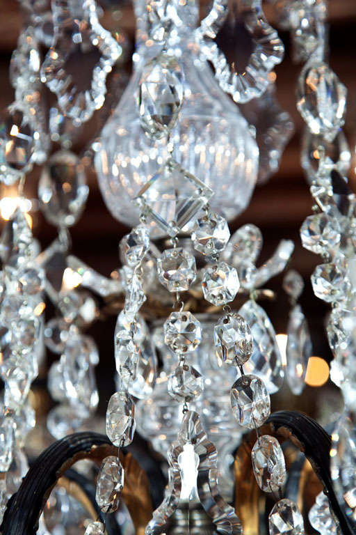 French Crystal and Bronze Chandelier 3