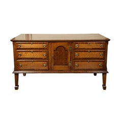English Oak Dresser with Mahogany Cross Banding