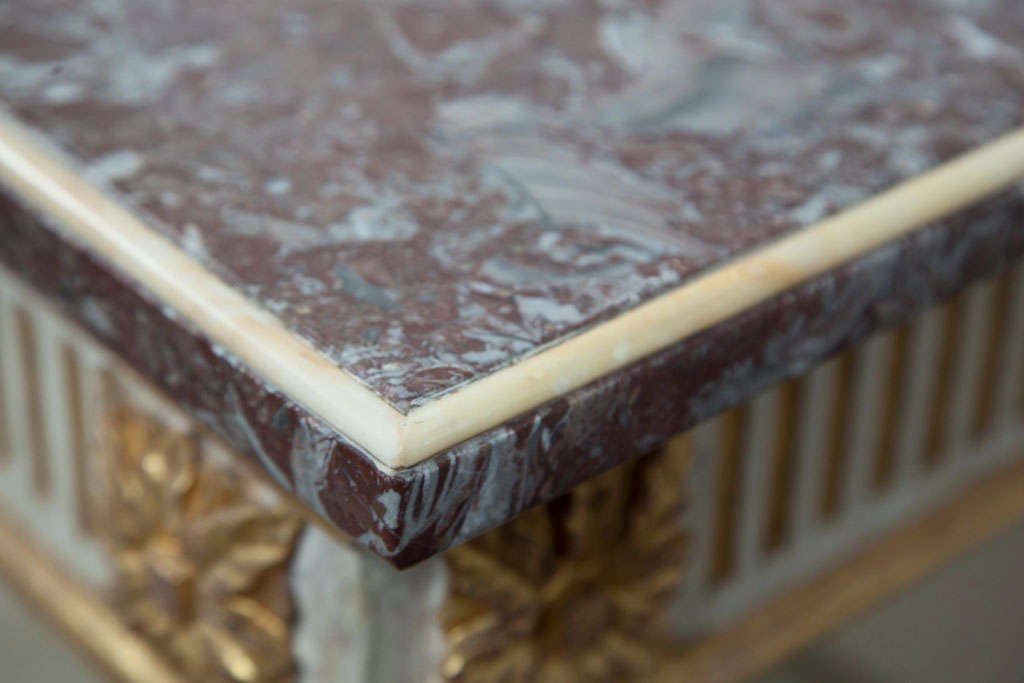 Renaissance Table console italienne avec plateau en marbre en vente